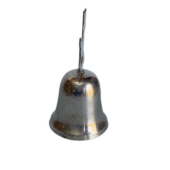 International  Silver Reindeer Bell Christmas Ornament 1990 4 1/2" X 2 1/2" - Picture 7 of 7